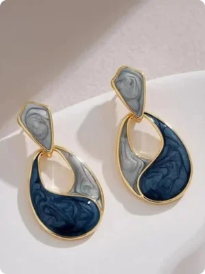 Adornity Elegant Enamel Teardrop Earrings