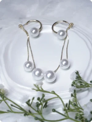 D-Long Pearl Tassel Korean Trendy Earrings