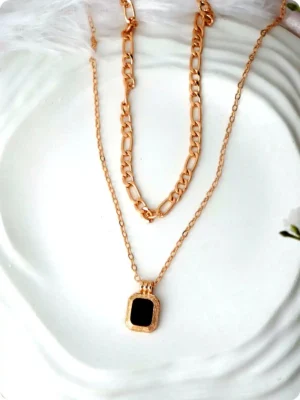 Square Charm Cuban Chain Necklace